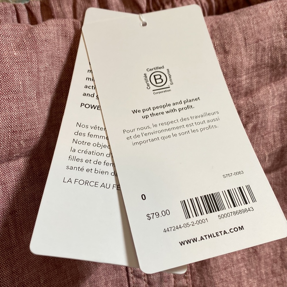 NWOT ATHLETA Cabo linen wide leg pants - Picture 4 of 10